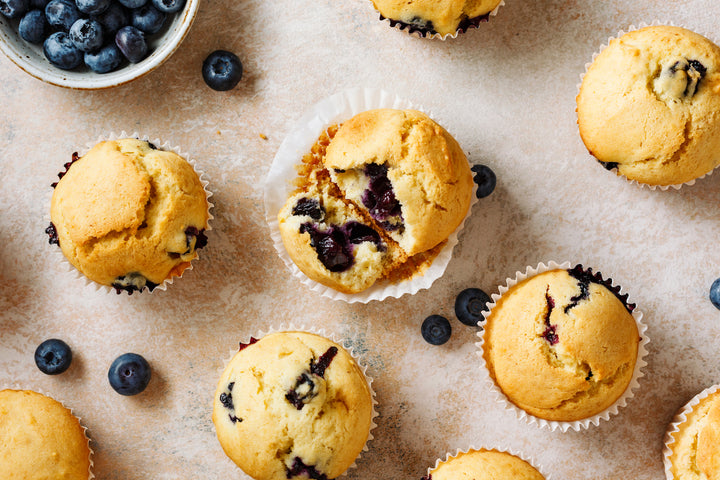 Cupcakes de avena con frutos rojos