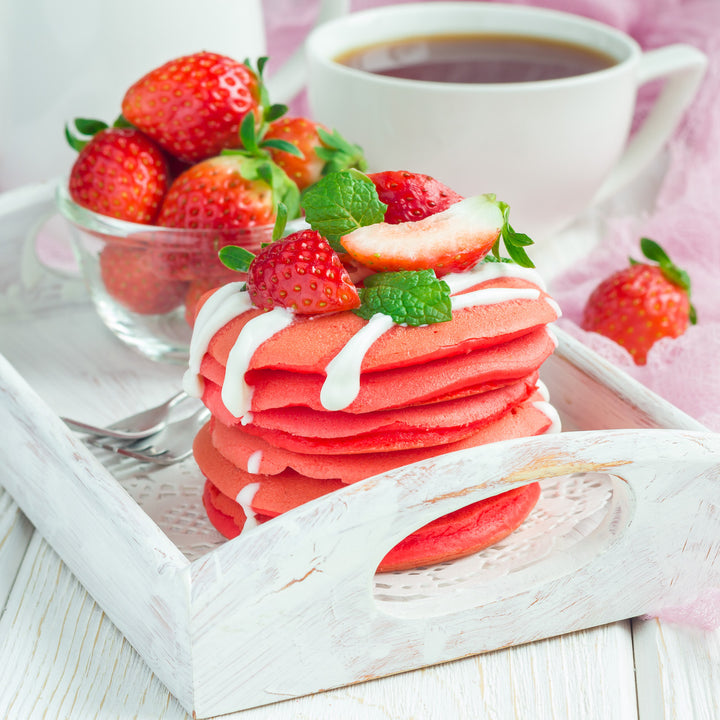 Pancakes de fresa con betabel