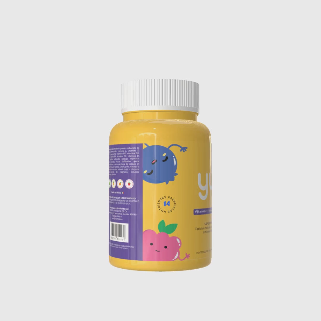 yujü: Vitaminas diarias para niños (bote con 40 tabletas)